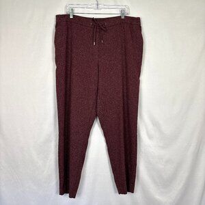 Reitmans Maroon Textured Jogger Pants Women’s 18 Regular Drawstring Comfy Pocket
